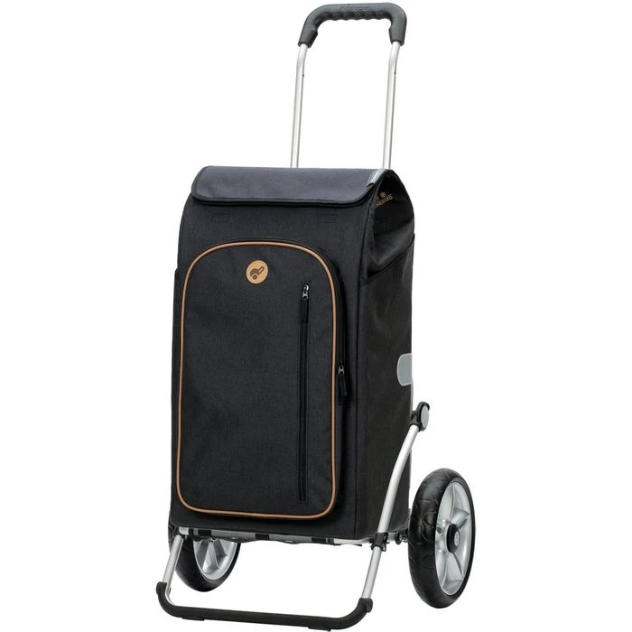 Andersen Einkaufstrolley Royal Shopper, Folke, Klappbar, Mit Kühlfach, Bis 50kg, Schwarz