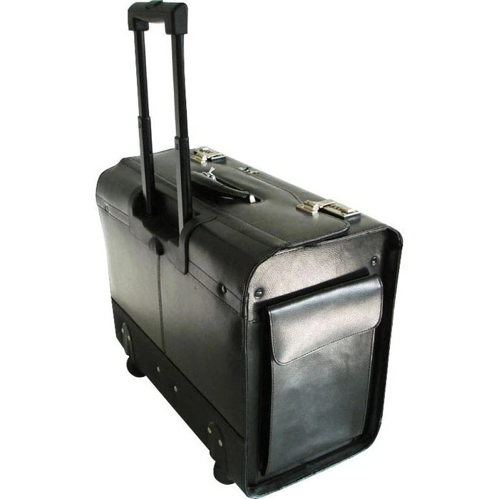 Dermata Pilotenkoffer 1329XL, Trolley, Lederfaserstoff, Schwarz – Bild 3