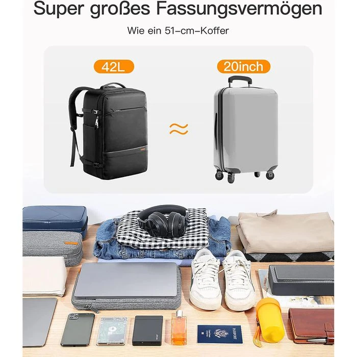 Inateck Laptop-Rucksack BP03005, Bis 15,6 Zoll / 39,6 Cm, Polyester – Bild 3