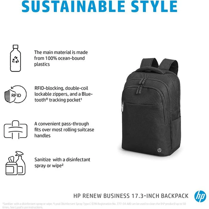 HP Laptop-Rucksack Renew Business, 3E2U5AA, Bis 17,3 Zoll / 43,94 Cm, Polyester – Bild 6