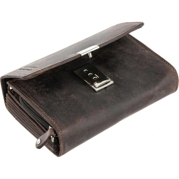 Greenland Kellnerbörse Westcoast 835, Dunkelbraun, Echt Büffelleder, 17 X 11cm – Bild 3