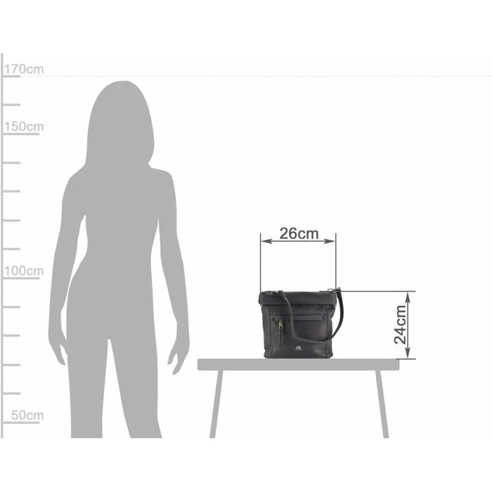 Greenburry Umhängetasche Madl Dasch Leni S, Damen, 5602-39, Kunstleder, 26 X 24 X 11cm, New Black – Bild 5