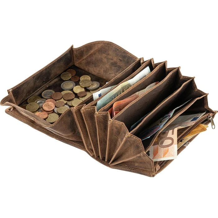 Greenburry Kellnerbörse Vintage 1785 ES 25 Braun, Echt Rindsleder, 17,5 X 10cm, Extra Stark – Bild 5