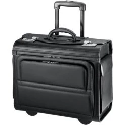 D&N Pilotenkoffer Business & Travel 2872, Trolley, Kunstleder Nappa Optik, Schwarz, 39L