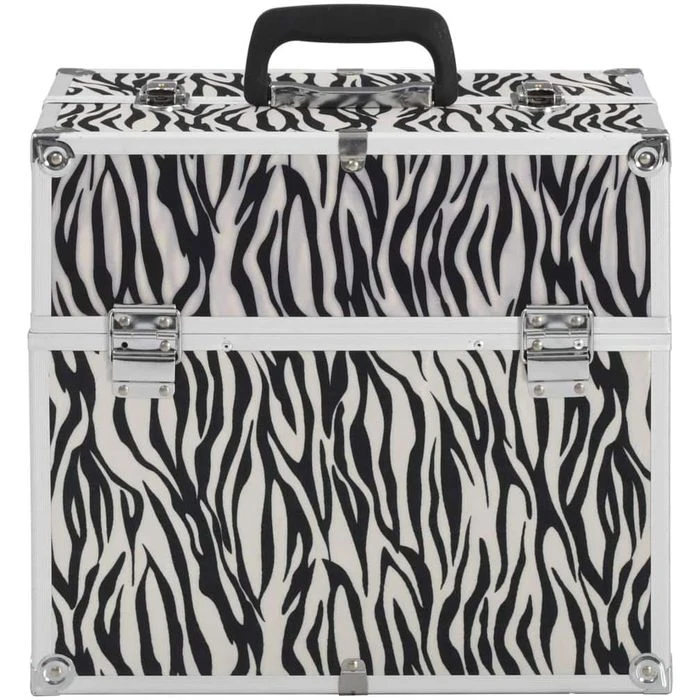 VidaXL Kosmetikkoffer 91835, Klein, Hartschale, Abschließbar, Zebrastreifen – Bild 3