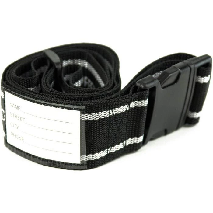 Hauptstadtkoffer Koffergurt 121444865 Mit Schnalle, Gepäckgurt, 5 X 200cm, Schwarz / Weiß