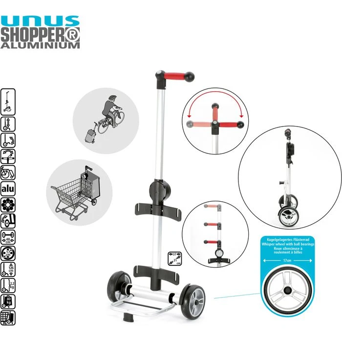 Andersen Einkaufstrolley Unus Shopper, Speed, Klappbar, Bis 40kg, Rot â Bild 2