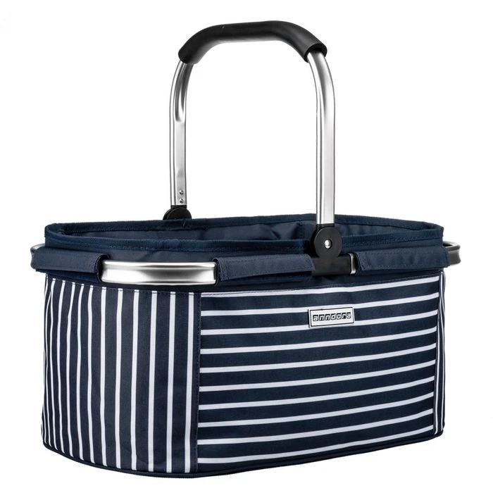 Anndora Einkaufskorb AHOI, Blau / Weiß, 48 X 30 X 25cm