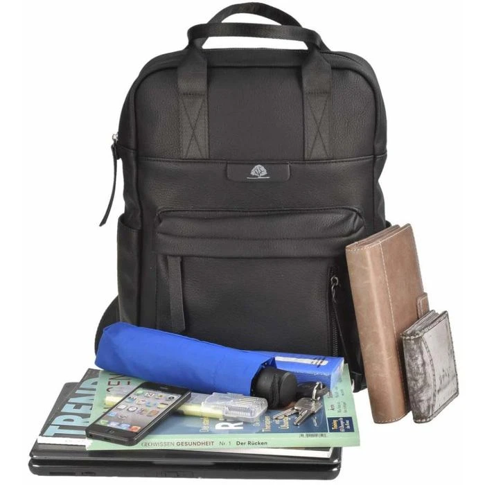Greenburry Rucksack Madl Dasch Toni, 5609-39, New Black, Laptopfach, Kunstleder, 18L, 40cm Damen – Bild 7