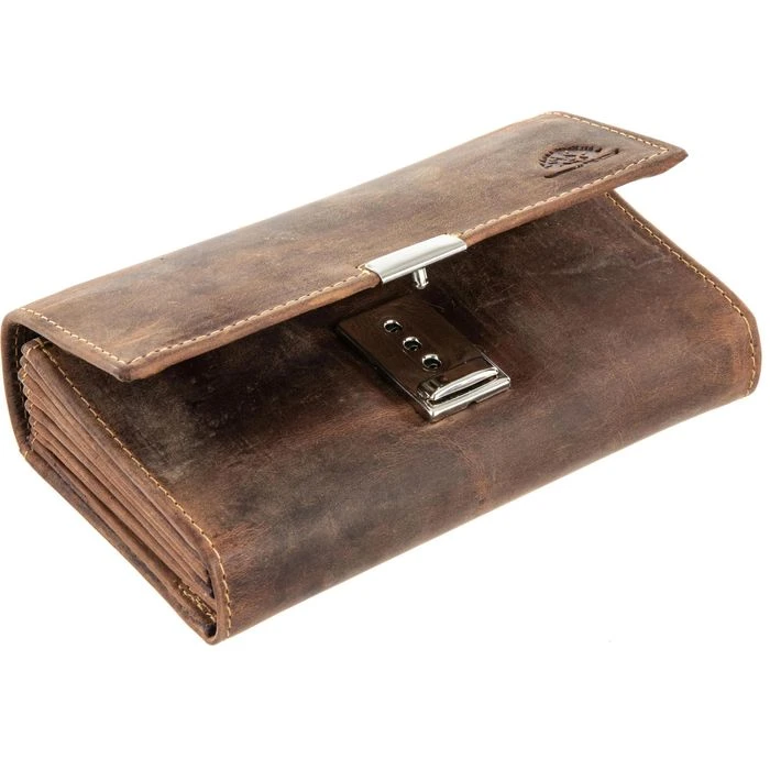 Greenburry Kellnerbörse Vintage 1785A 25 Braun, Echt Rindsleder, 17,5 X 9,5cm, Klarsichtfach – Bild 3