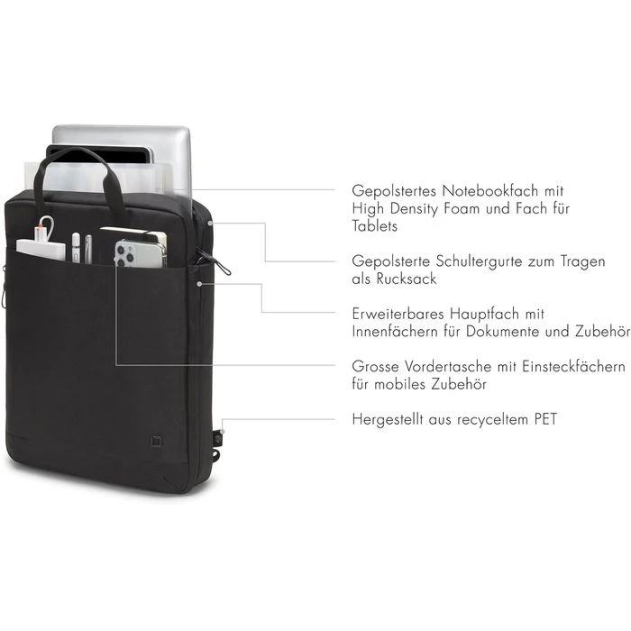 Dicota Laptoptasche Eco Motion, D31877-RPET, Bis 15,6 Zoll / 39,6 Cm Laptops, Recyceltes PET – Bild 6