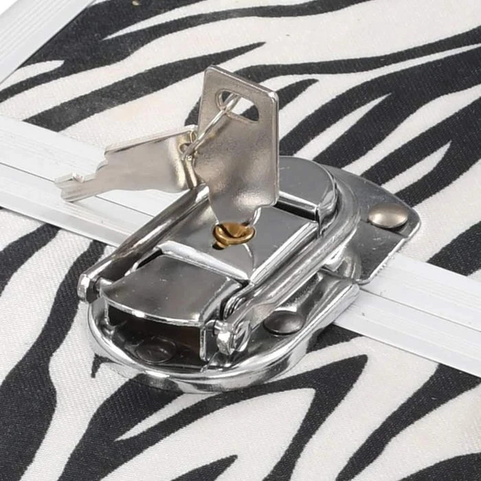 VidaXL Kosmetikkoffer 91835, Klein, Hartschale, Abschließbar, Zebrastreifen – Bild 6