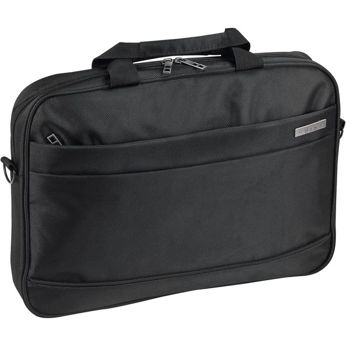 D&N Aktentasche 5616 Basic Line Schwarz, Mit Reißverschluss, Laptopfach, Polyester