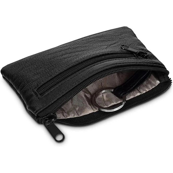 Kwmobile Schlüsseltasche Kunstleder, RFID Schutz, Schlüsseletui, Schwarz – Bild 3