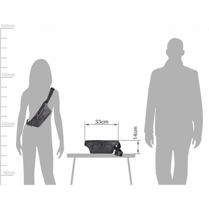 Greenburry Aviator Gürteltasche Waterproof, 5916, Black, 3 Liter, Breite 33cm, Baumwolle – Bild 6