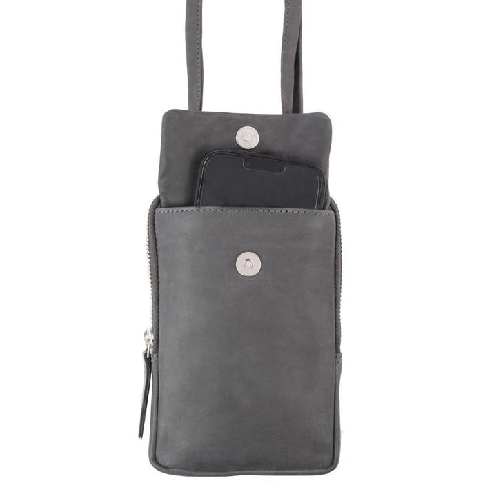 Pride&Soul Umhängetasche Loris 47265, Echt Rindsleder, 11,5 X 18 Cm, Grau – Bild 2