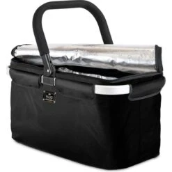 Genius Einkaufskorb 14368, Thermo, Faltbar Mit Abdeckung, Schwarz, 48 X 28 X 24cm