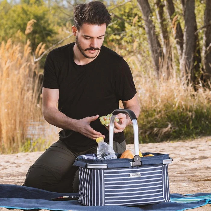 Anndora Einkaufskorb AHOI, Blau / Weiß, 48 X 30 X 25cm – Bild 4