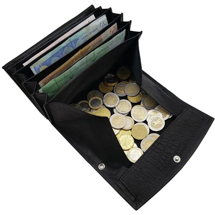 MJ-Design-Germany Kellnerbörse 1067, Schwarz, Echt Büffelleder, 18 X 10cm – Bild 2