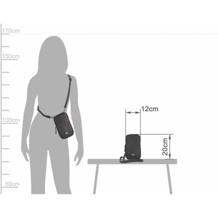 Greenburry Umhängetasche Madl Dasch Traudl, Damen, 5605-39, Kunstleder, 12 X 20 X 2,5cm, New Black – Bild 4