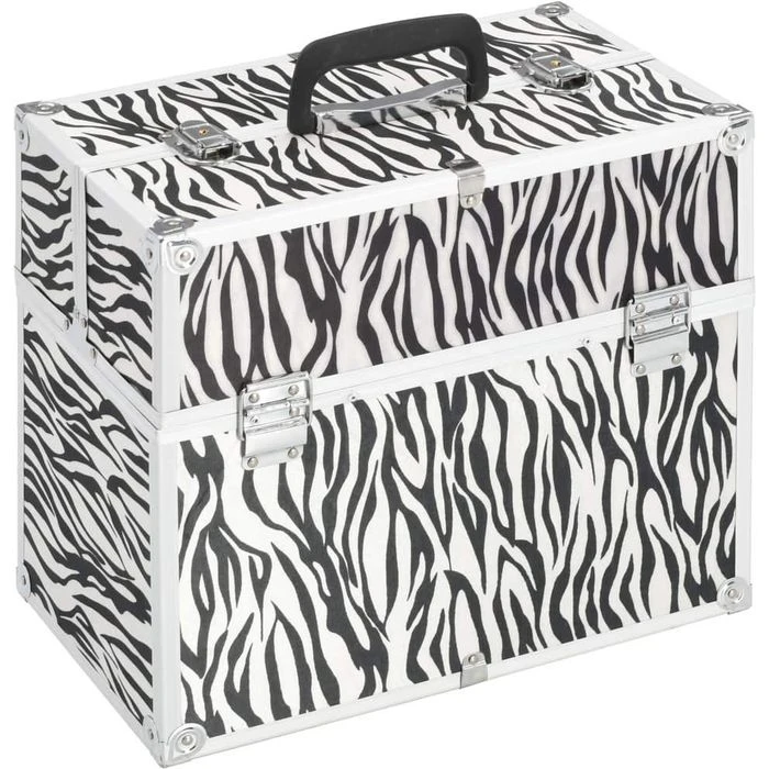 VidaXL Kosmetikkoffer 91835, Klein, Hartschale, Abschließbar, Zebrastreifen