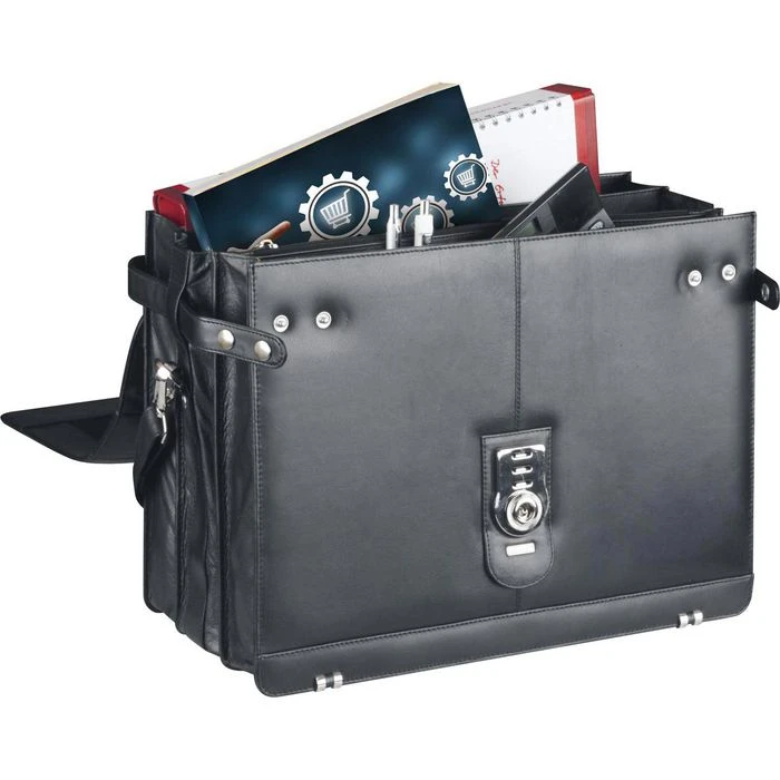 Alassio Echt Leder Monza Aktentasche 47127 Schwarz â Bild 2