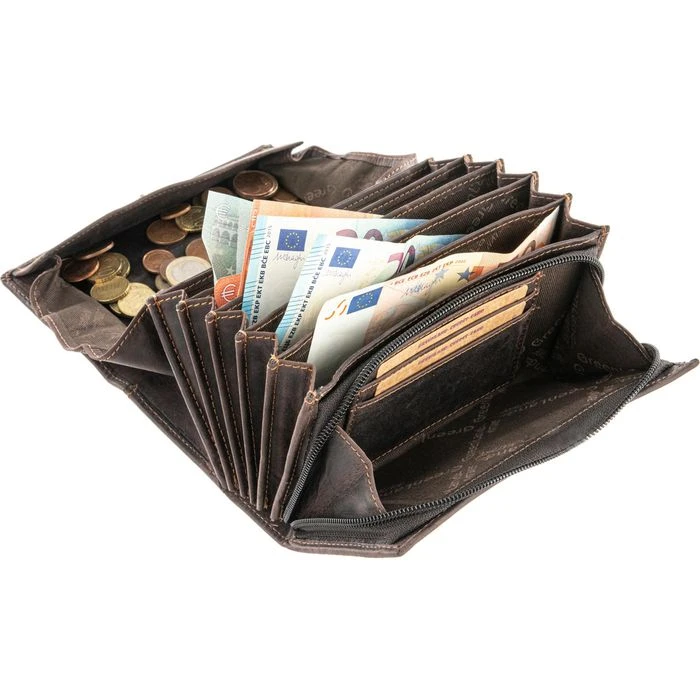 Greenland Kellnerbörse Westcoast 835, Dunkelbraun, Echt Büffelleder, 17 X 11cm – Bild 5