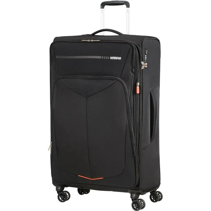 AmericanTourister Reisekoffer Summerfunk Spinner, Weich Trolley 4 Rollen Schwarz 119L, 79cm Größe XL