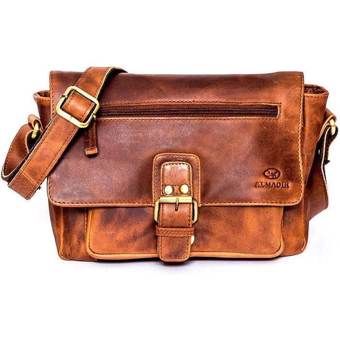 Almadih Umhängetasche Kim, Damen, Echt Leder, 25 X 19 X 9cm, Braun Deluxe – Bild 3