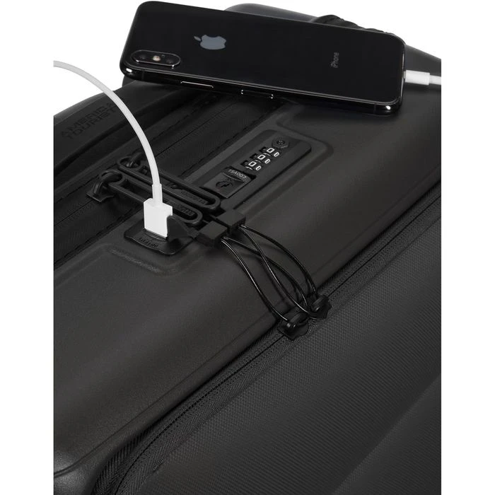 AmericanTourister Reisekoffer Hello Cabin Spinner, Hartschale Schwarz 36L 55cm Größe S Laptopfach – Bild 6