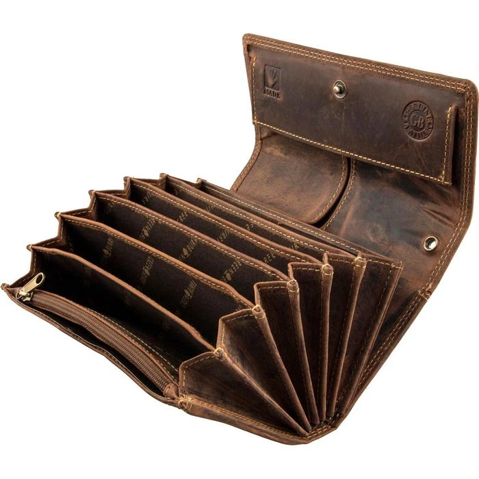 Greenburry Kellnerbörse Vintage 1785 ES 25 Braun, Echt Rindsleder, 17,5 X 10cm, Extra Stark – Bild 6