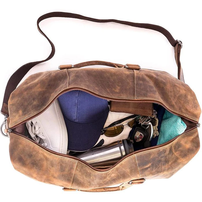 Almadih Reisetasche Yuri, Echt Leder, Braun Vintage, 31 Liter, 51cm, Größe S – Bild 2