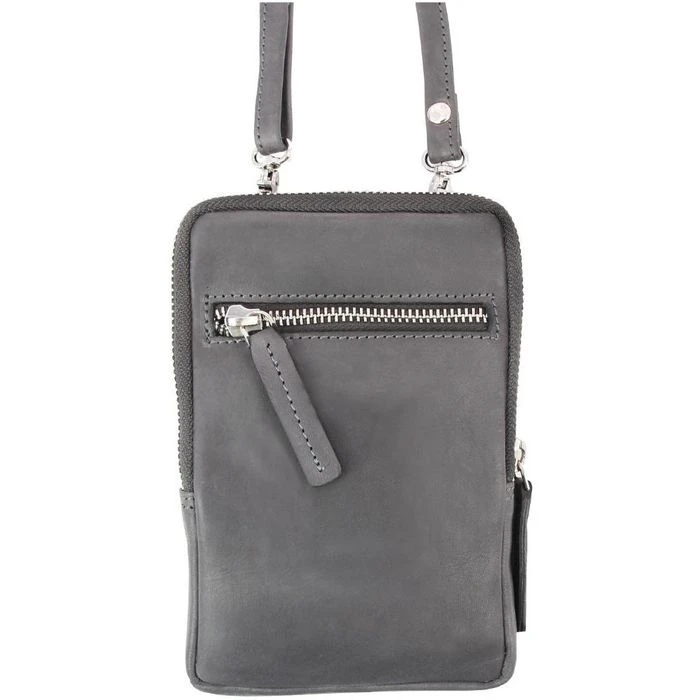 Pride&Soul Umhängetasche Loris 47265, Echt Rindsleder, 11,5 X 18 Cm, Grau – Bild 3