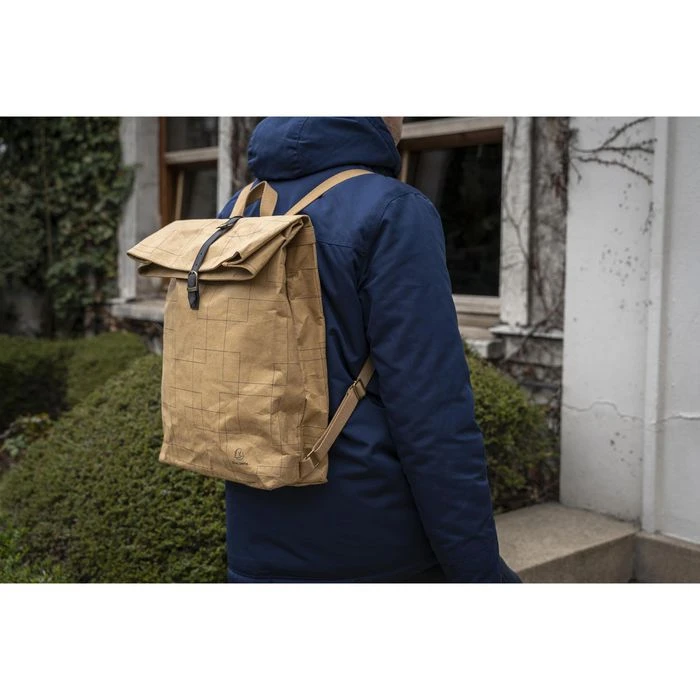 Exacompta Rucksack Eterneco 17640E, Roll-Top, Braun, Laptopfach, Papier, 17L, 43cm – Bild 7