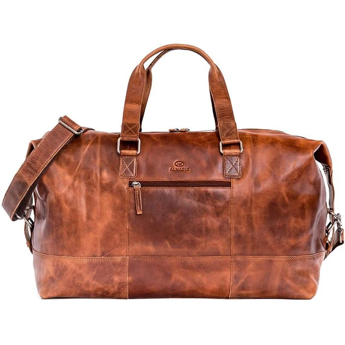 Almadih Reisetasche Yuri, Echt Leder, Braun Deluxe, 31 Liter, 51cm, Größe S – Bild 3