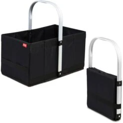Achilles Einkaufskorb Handle-Box, Faltbar, Schwarz, 40 X 24 X 20cm