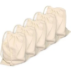 Eduplay Stoffbeutel 230007, Zum Bemalen, Mit Kordelzug, Natur, 18 X 28cm, 5 Stück