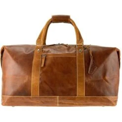 Alpenleder Reisetasche Alabama VLRBS03-c Weekender, Echt Leder, Cognac, 35 Liter, 60cm, Größe M