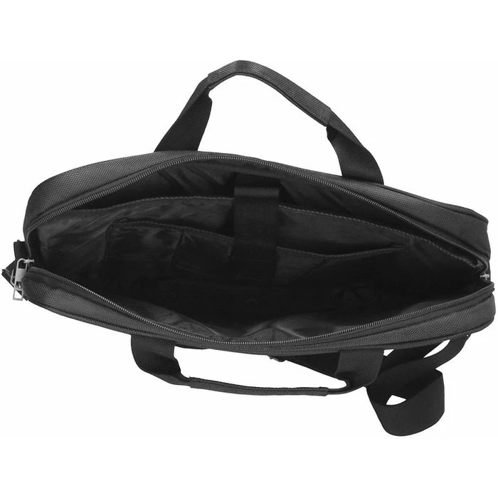 D&N Aktentasche 5616 Basic Line Schwarz, Mit Reißverschluss, Laptopfach, Polyester – Bild 2