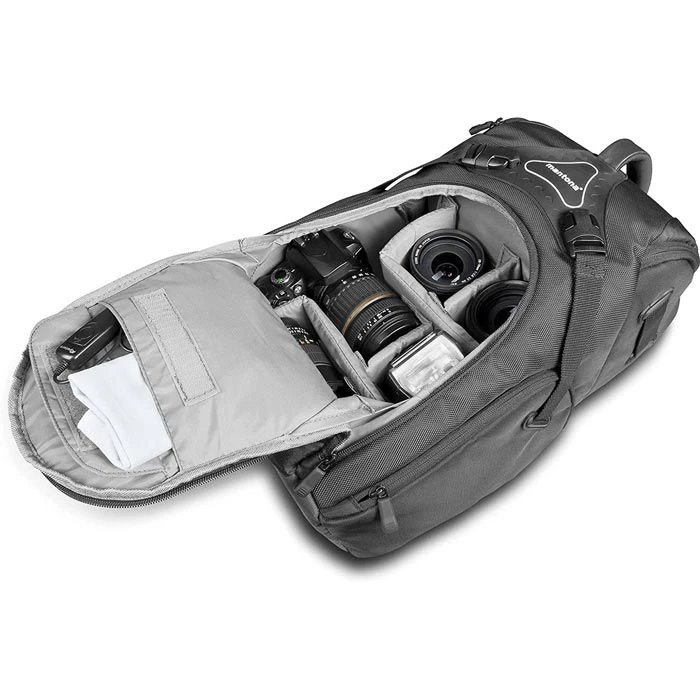Mantona Kamerarucksack Rhodolit, Regenhülle, Schwarz – Bild 4
