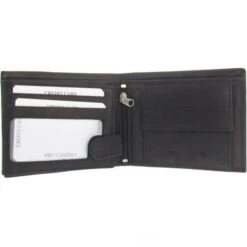 Iwea Geldbörse G-3001, Echt Leder, Herren, Münzfach, Druckknopf, Schwarz