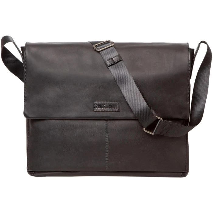 Pride&Soul Umhängetasche Urban, 47532, Echt Leder, 30 X 38 X 8cm, Schwarz