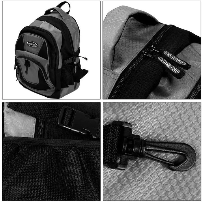 Monzana Rucksack 102386, Schwarz/grau Laptopfach Polyester 34L 46cm – Bild 7