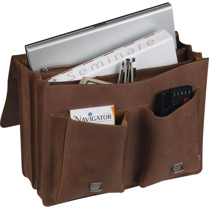 Pride&Soul Earl Aktentasche 47132 Echt Leder Braun â Bild 2