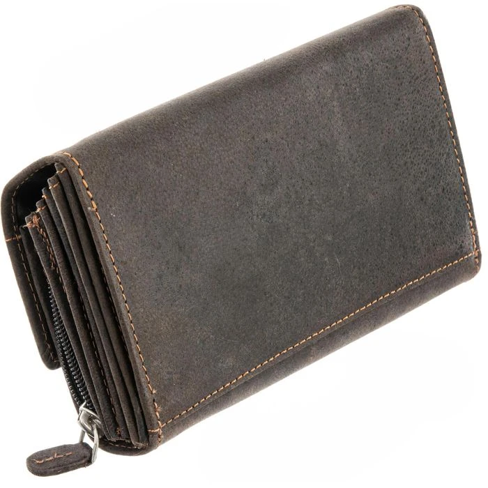 Greenland Kellnerbörse Westcoast 873, Dunkelbraun, Echt Büffelleder 17x11cm Stufenförmige Innenfächer – Bild 4