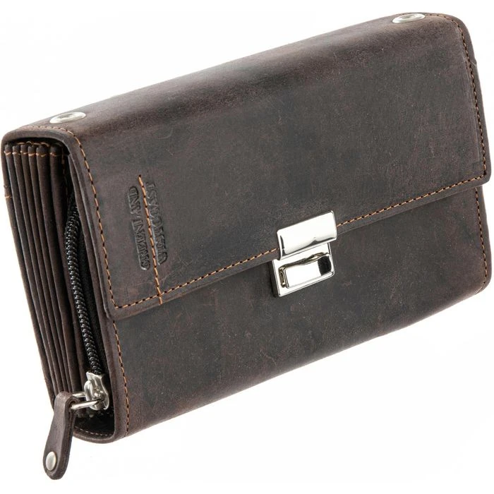 Greenland Kellnerbörse Westcoast 835, Dunkelbraun, Echt Büffelleder, 17 X 11cm