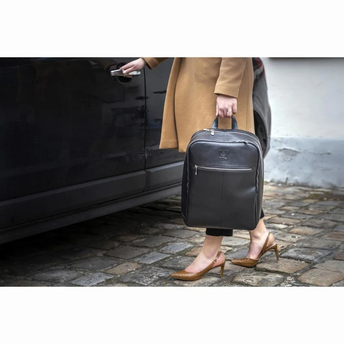 Exacompta Laptop-Rucksack Exactive, 17637E, Bis 15,6 Zoll / 39,6 Cm, Echt Leder – Bild 8