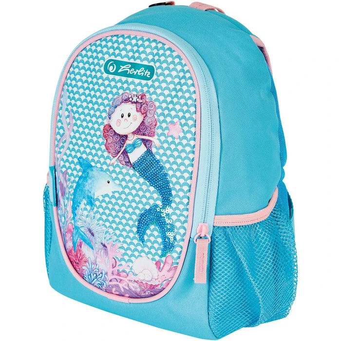 Herlitz Kinderrucksack Rookie Meerjungfrau, 50038091, Türkis, Ab 3 Jahren, 6,5 Liter, 200g