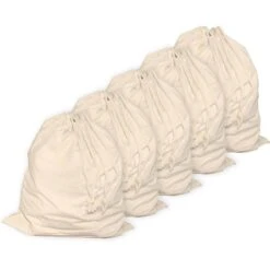 Eduplay Stoffbeutel 230008, Zum Bemalen, Mit Kordelzug, Natur, 35 X 40cm, 5 Stück