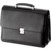 D&N Aktentasche 5373 Basic V, Kunstleder, Mit Schnappverschluss, Schwarz